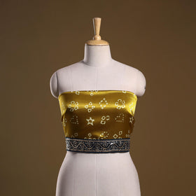 Kutch printed modal silk blouse piece with lace work 20