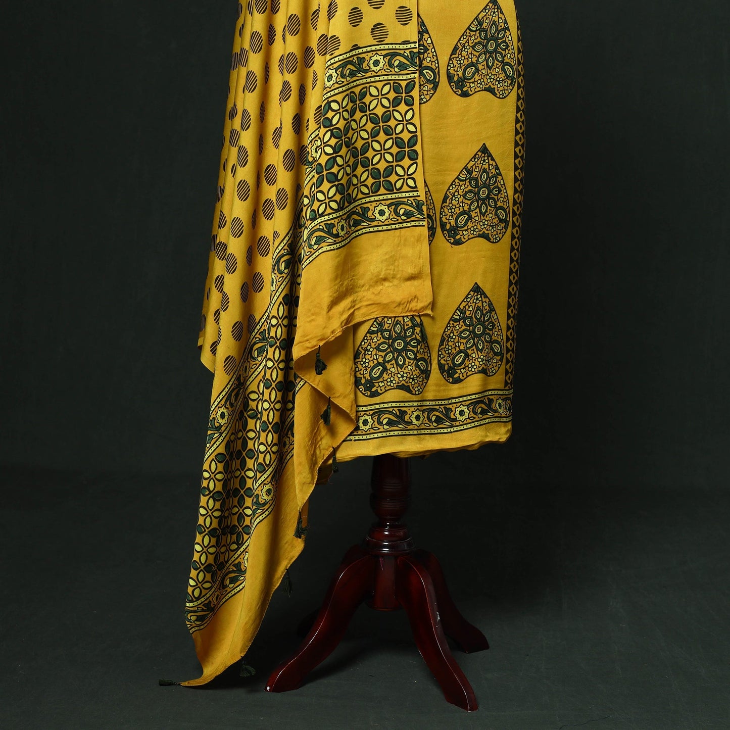 Kutch hand block ajrakh print natural dyed modal silk 2pc