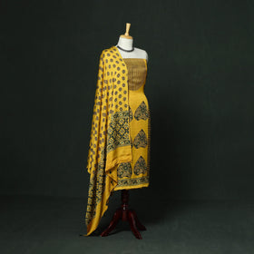 Kutch hand block ajrakh print natural dyed modal silk 2pc