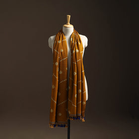 Kutch handwoven bandhani woolen shawl 60 - handcrafted