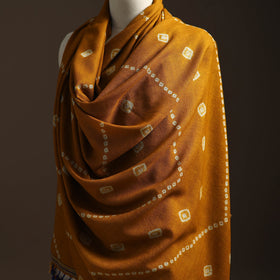 Kutch handwoven bandhani woolen shawl 60 - handcrafted