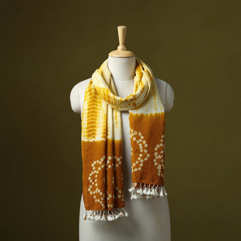 Kutch handwoven merino wool shibori & bandhani stole 51