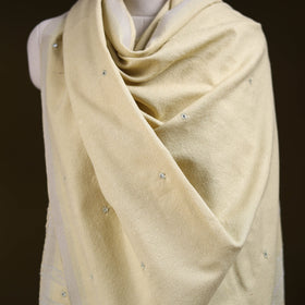 Yellow - kutch handwoven mirror work acrylic wool shawl 161