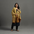 Yellow Kutch Handwoven Mirror Work Woollen Shawl 