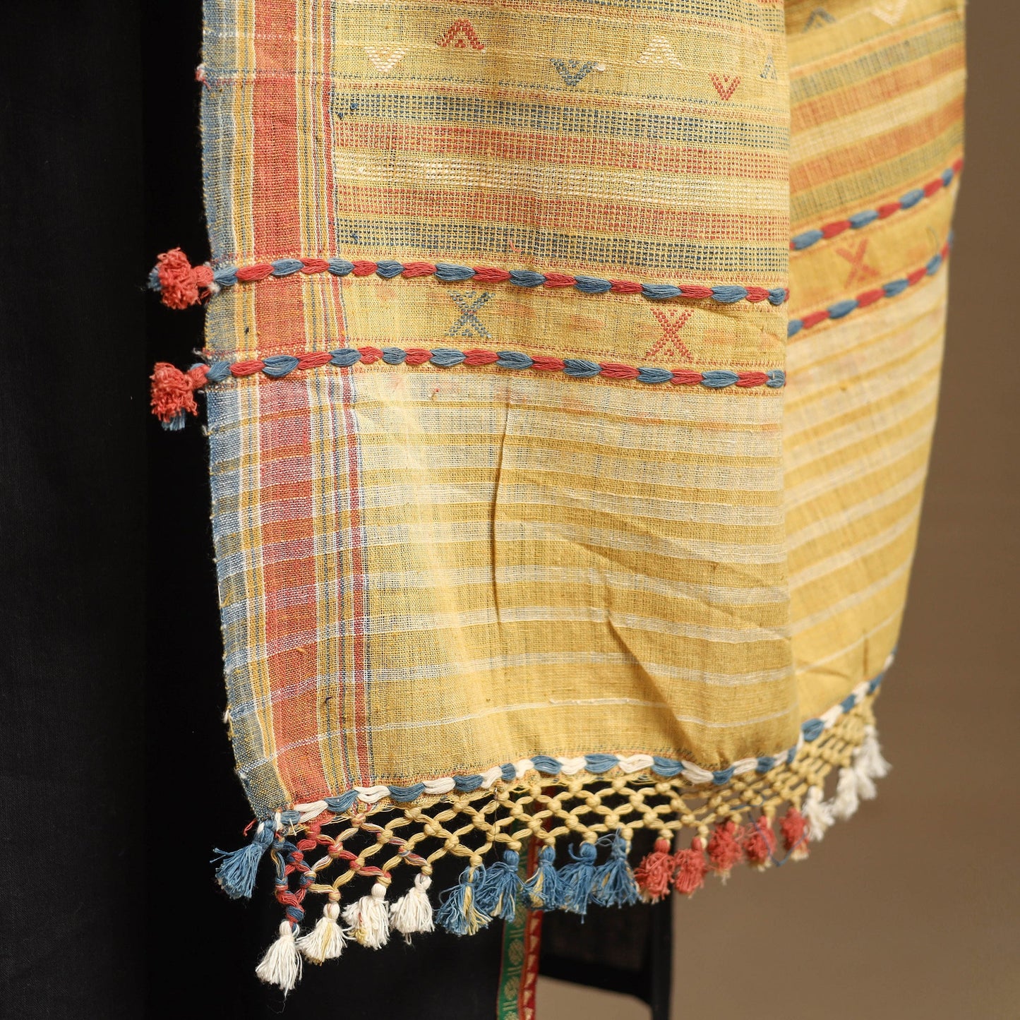 Yellow Kutch Handwoven Organic Kala Cotton Dupatta