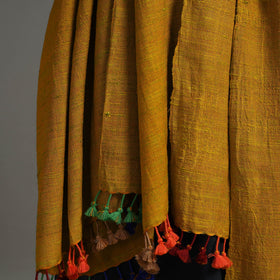 Yellow - Kutch Handwoven Silk x Woolen Shawl 29