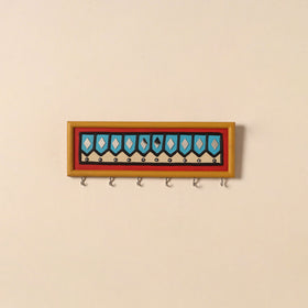 Kutch mud mirror work lippan art key holder (4 x 12 in) 20