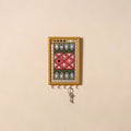 Kutch mud mirror work lippan art key holder (9 x 6 in) 30