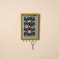 Kutch mud mirror work lippan art key holder (9 x 6 in) 43