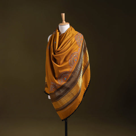 Yellow - kutch neran hand embroidery mirror work woollen