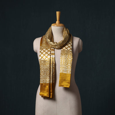 Kutch printed mashru silk stole 29 - handcrafted