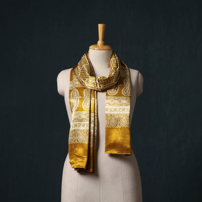 Kutch printed mashru silk stole 34 - handcrafted