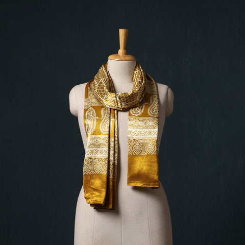 Kutch printed mashru silk stole 34 - handcrafted