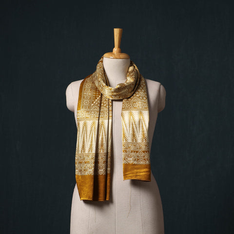 Kutch printed mashru silk stole 37 - handcrafted