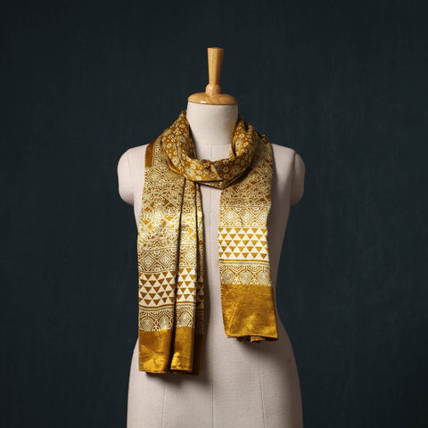Kutch printed mashru silk stole 40 - handcrafted