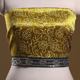 Kutch printed modal silk blouse piece with lace work 12