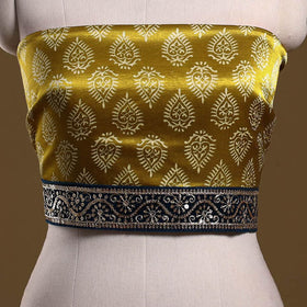Kutch printed modal silk blouse piece with lace work 42