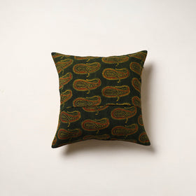 Yellow - kutch tagai work mashru silk patchwork cushion