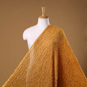 Yellow - kutch tie-dye chanderi silk bandhani fabric 01