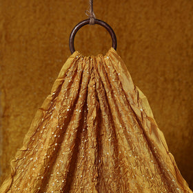 Yellow - kutch tie-dye chanderi silk bandhani fabric 01