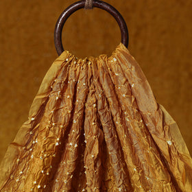 Yellow - kutch tie-dye chanderi silk bandhani fabric 01