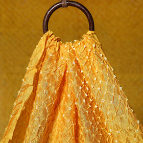 Yellow - kutch tie-dye chanderi silk bandhani fabric 03