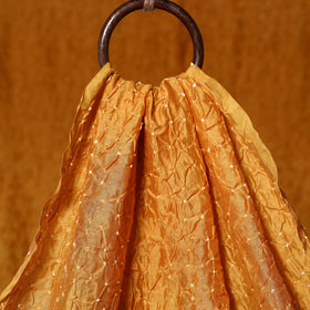 Yellow - kutch tie-dye chanderi silk bandhani fabric 06