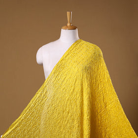 Yellow - kutch tie-dye chanderi silk bandhani fabric 08