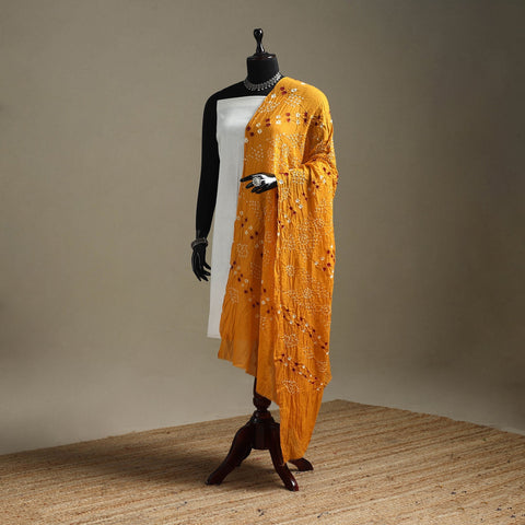 Kutch tie-dye cotton bandhani dupatta 113 - handcrafted