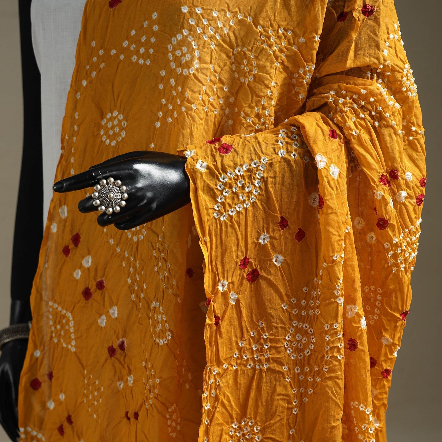 Kutch tie-dye cotton bandhani dupatta 67 - handcrafted