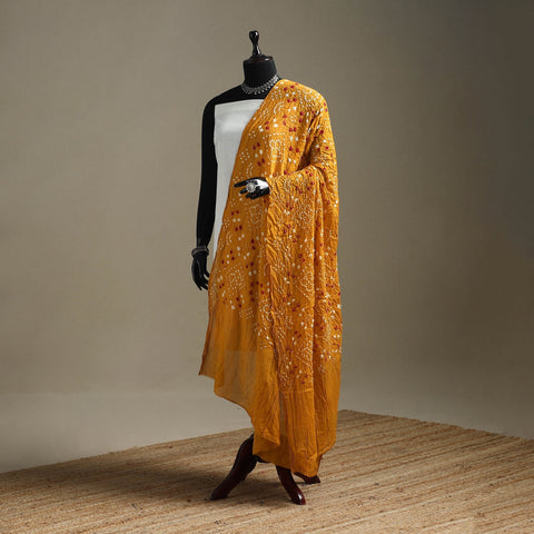 Kutch tie-dye cotton bandhani dupatta 85 - handcrafted