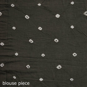 Yellow - kutch tie-dye cotton bandhani saree 10