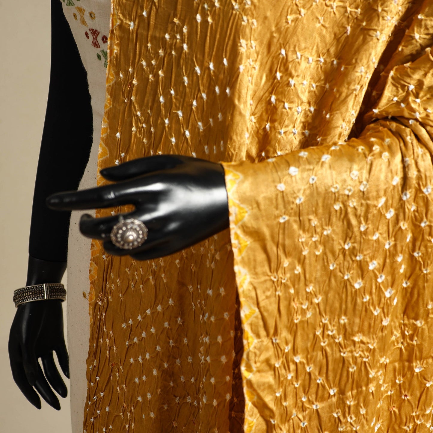 Yellow - kutch tie-dye modal silk bandhani dupatta