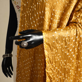 Yellow - kutch tie-dye modal silk bandhani dupatta