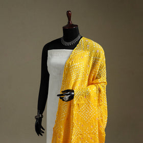 Kutch tie-dye mul cotton bandhani dupatta 11 - handcrafted