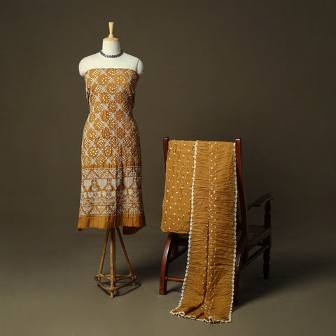 Kutch tie-dye satin cotton bandhani 3pc unstitched dress