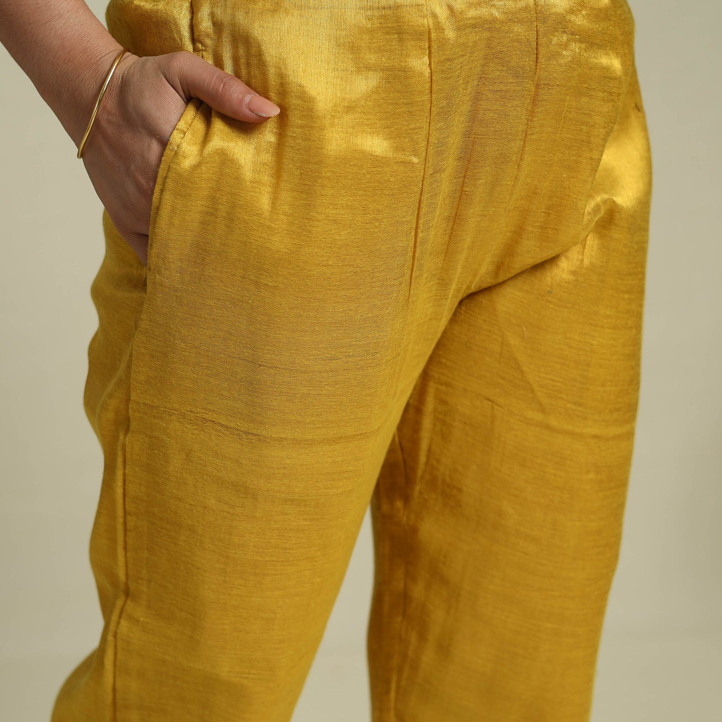 Yellow Lace Work Fine Tissue Zari Plain Anarkali Kurta Set for Women