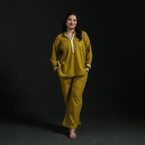 Lace work jacquard cotton co-ord set for women 05