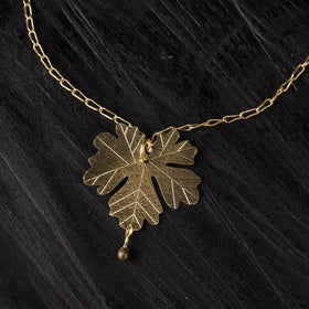 Leaf - dokra brass handcrafted chain necklace 18