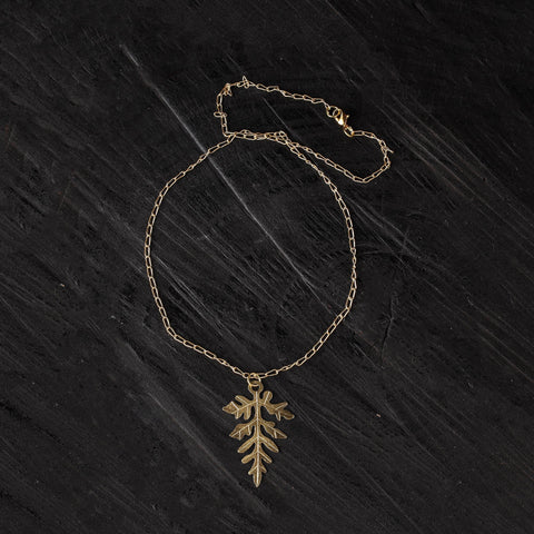 Leaf - dokra brass handcrafted chain necklace 19