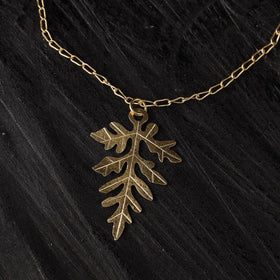 Leaf - dokra brass handcrafted chain necklace 19