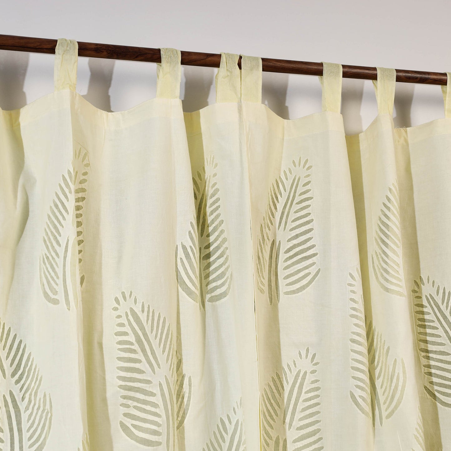 Yellow Leaves Cutwork Cotton Barmer Applique Door Curtain