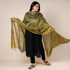 Leheriya Tie-Dye Mothra Chanderi Silk Dupatta with Tassels