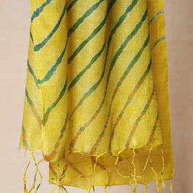Leheriya Tie-Dye Tussar Silk Handloom Dupatta with Tassels