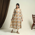 Buy Yellow A-Line Batik Print Cotton Kurta for Women