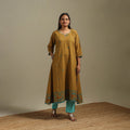 A-line cotton hand embroidered jamdani border thread buti