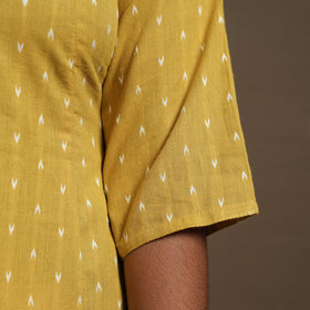 Yellow - a-line cotton jacquard kurta 19 - handcrafted