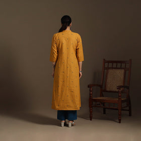 A-line cotton jacquard kurta for women 07 - handcrafted