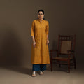 A-line cotton jacquard kurta for women 07 - handcrafted