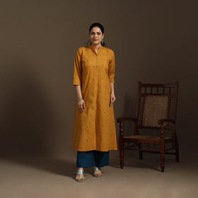 A-line cotton jacquard kurta for women 07 - handcrafted